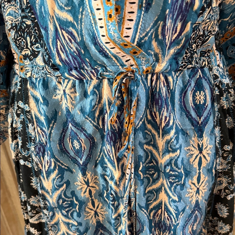 NWT Free People Mixed Emotions Bohemian Romper Blue size Large - Picture 7 of 15